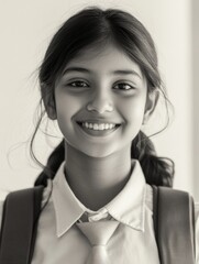 Smiling Girl Student Portrait