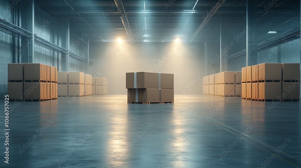 Aufkleber efficiently organize warehouse space by strategically placing cardboard boxes for optimal storage so