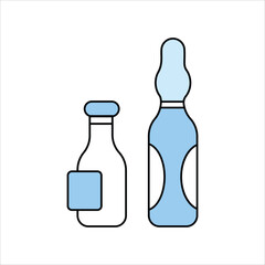 ampoule blue icon with white background vector stock illustration