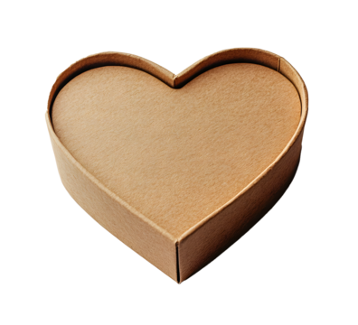 Heart-shaped cardboard box, cut-out