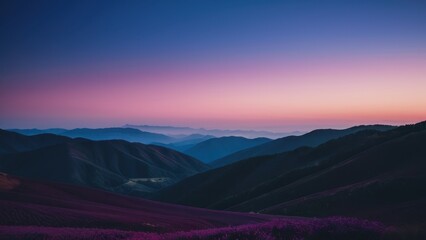 A breathtaking twilight scene showcasing a crescent moon and evening star over serene mountain silhouettes, perfect for nature lovers and tranquil landscapes