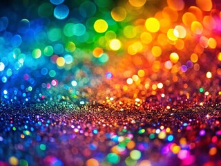 Vibrant Rainbow Glitter Background for Urban Exploration Photography, Capturing Colorful Textures and Light Reflections for Creative Projects, Ideal for Backgrounds, Art, and Design