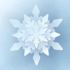 White christmas paper cut 3d snowflake with shadow in the background. Winter design elements for presentation, banner, cover, web, flyer, card, sale, poster, slide and social media.