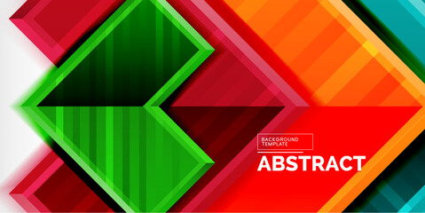 Arrow symbols created with 3d effects and line texture geometric abstract background