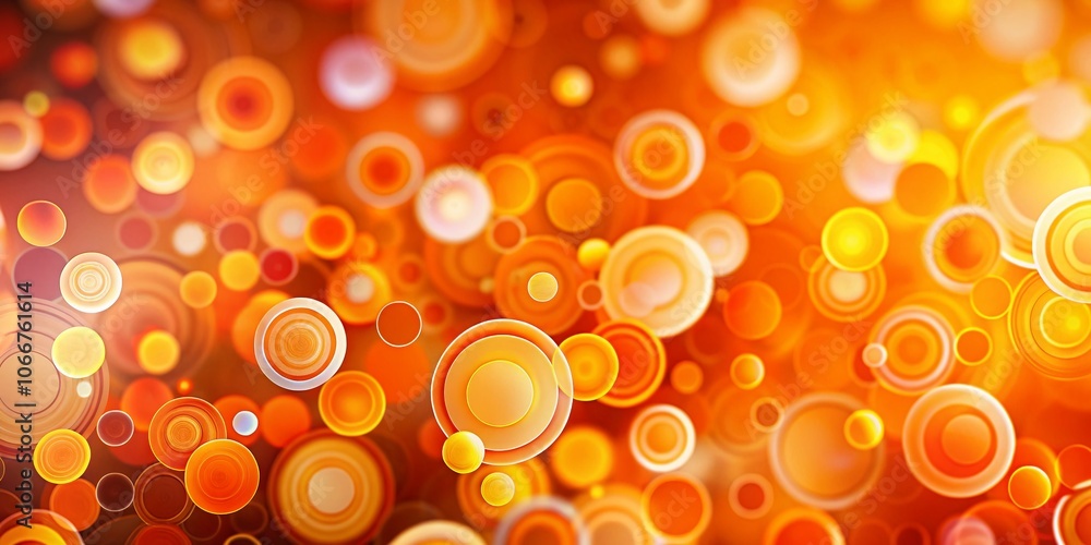 Poster vibrant tilt-shift photography of an orange background with circles, perfect for abstract and artist