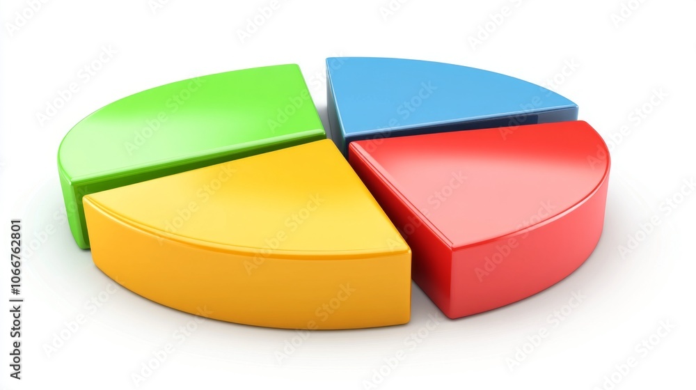 Poster Colorful Pie Chart Segments for Data Representation