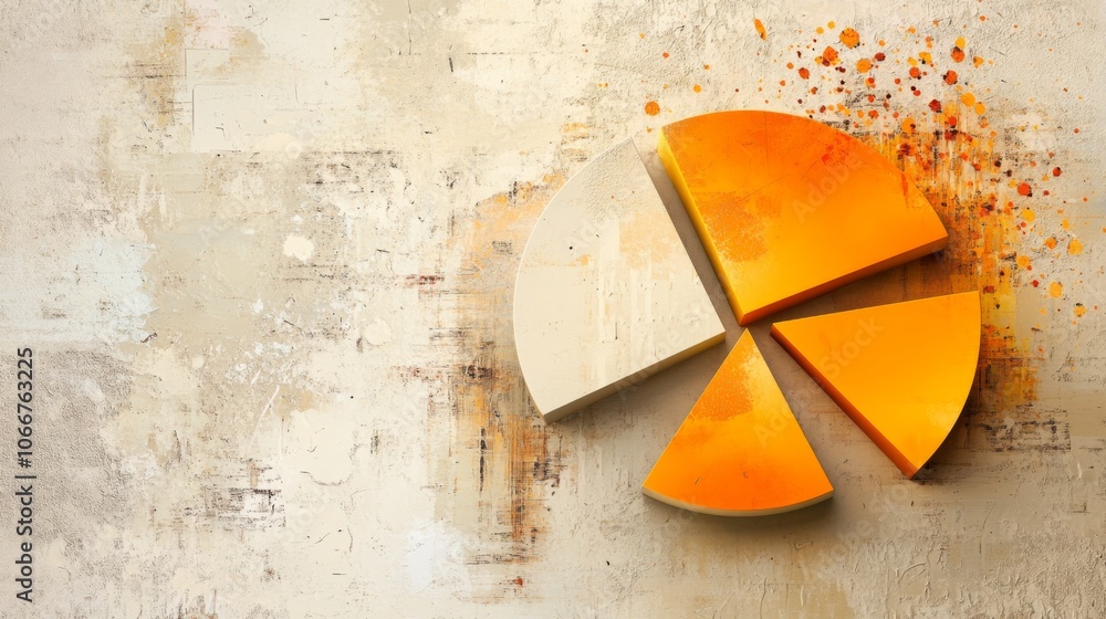 Aufkleber colorful abstract pie chart on textured background