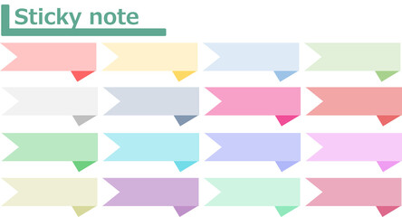 ポストイットの素材イラストセット