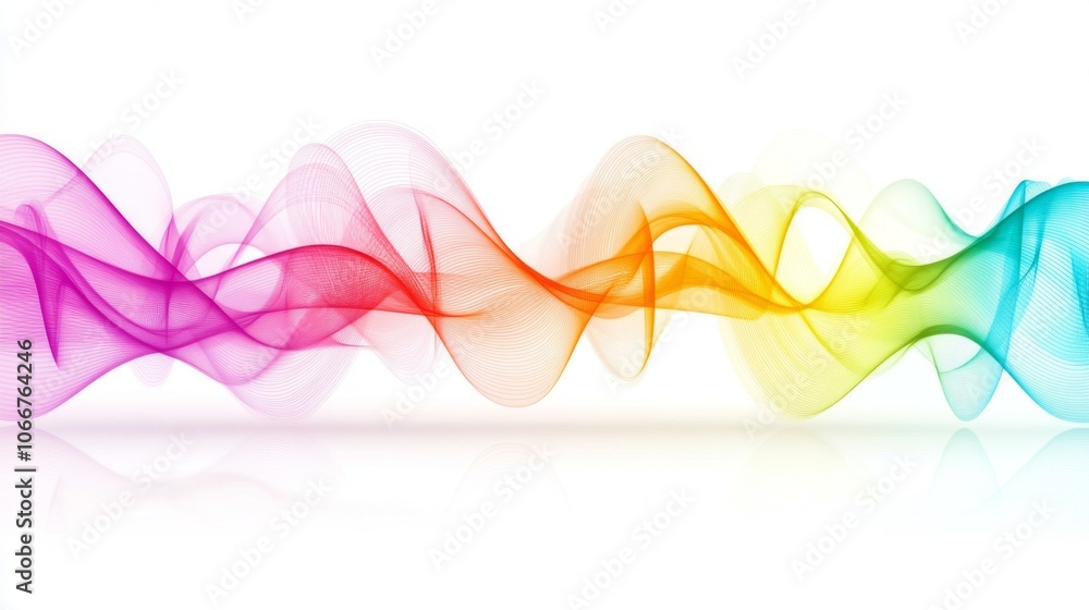 Aufkleber colorful abstract waves with soft gradients