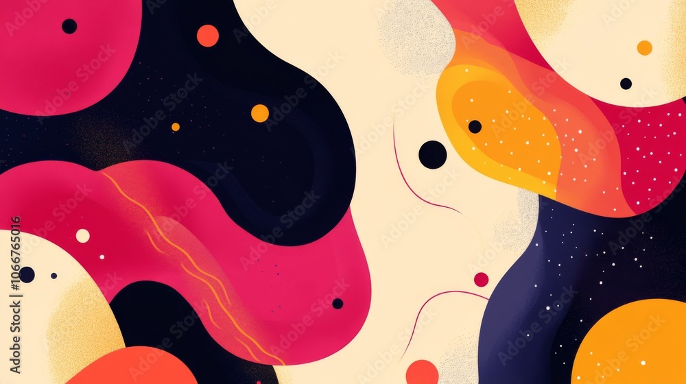 Poster abstract colorful shapes in vibrant patterns