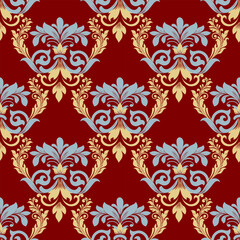 Seamless damask pattern with a classic floral design.African embroidery patterns, paisley, boho, floral ikat, ethnic floral designs, ikat sari, ikat patterns and ethnic patterns.