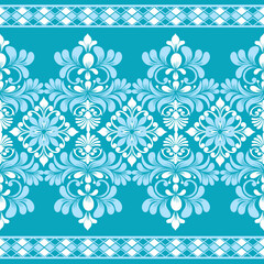Seamless damask pattern with a classic floral design.African embroidery patterns, paisley, boho, floral ikat, ethnic floral designs, ikat sari, ikat patterns and ethnic patterns.