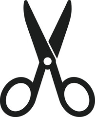 Scissors Vector Icon - Simple Black Silhouette Design