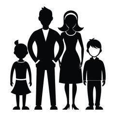 family back site black silhouette vector