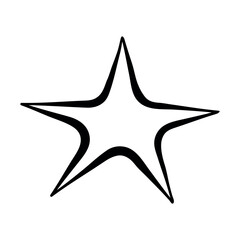 Vector image of a black and white star