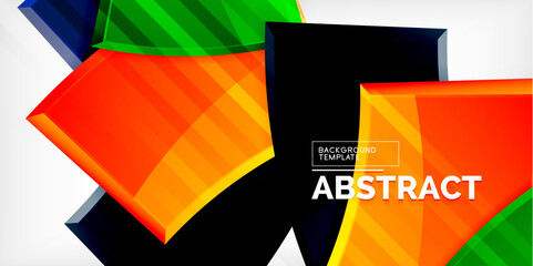 Obraz premium Vector abstract color geometric shapes. Illustration For Wallpaper, Banner, Background, Card, Book Illustration, landing page