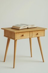 Wooden Table with Book.