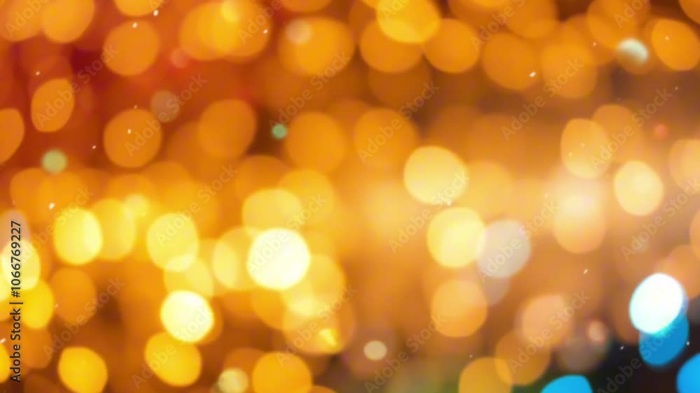 Poster golden bokeh lights creating a festive and vibrant background with a gradient of warm hues, perfect 