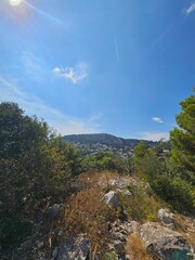landscape with blue sky and clouds