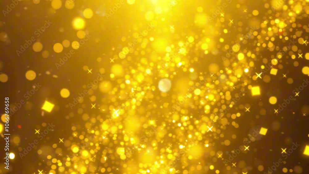 Poster golden bokeh lights creating a festive and vibrant background with a gradient of warm hues, perfect 