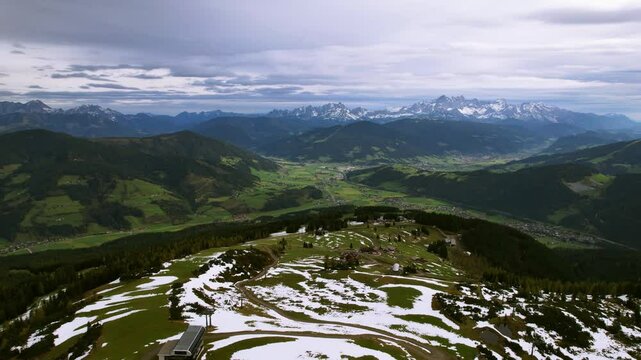 View from Flying Mozart popular cable car destination in Wagrain, Austria, Flachau