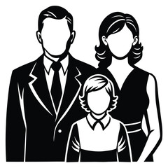 family back site black silhouette vector