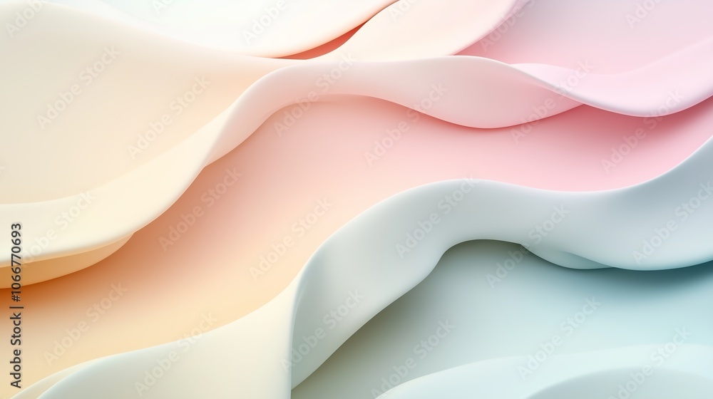 Poster textured waves of pastel colors with smooth gradients create a serene background for design and art 