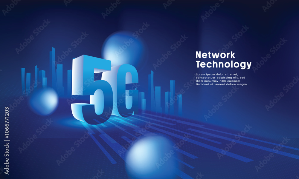Poster 5g network technology.internet technology, communication network, connection data concept. .futurist