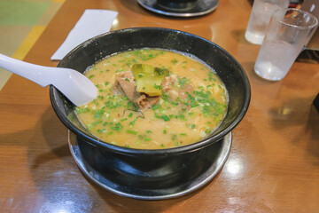 Ramen noodle soup, Pork bone white soup, Japanese noodle