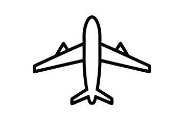 Thin plane icon. Thin line plane icon vector illustration on white background.