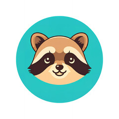 Obraz premium Cute Raccoon Face Illustration