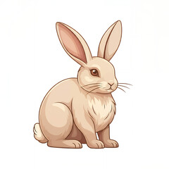 Obraz premium Cute Beige Rabbit Illustration