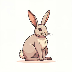 Obraz premium Cute Beige Rabbit Illustration