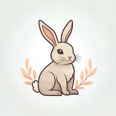 Obraz premium Cute Beige Rabbit Illustration