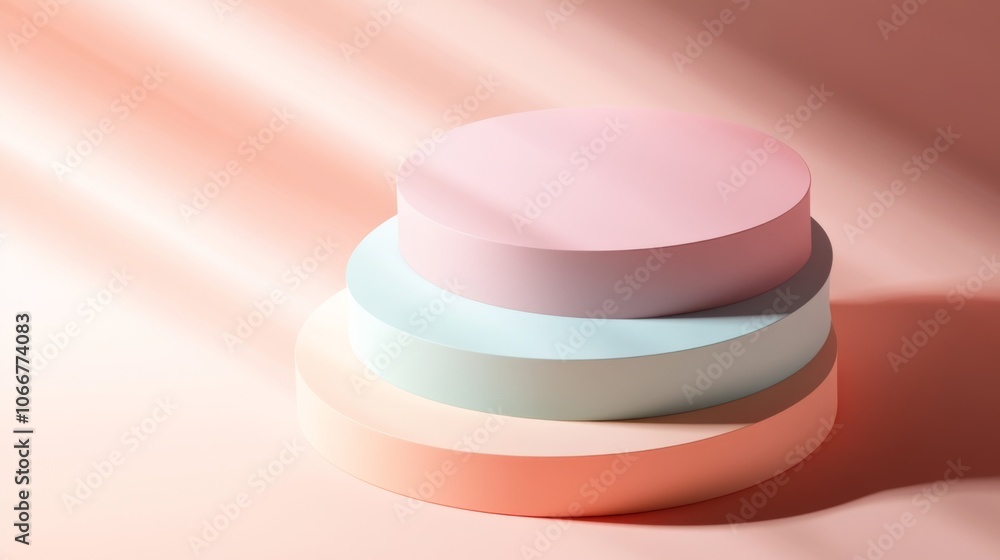 Aufkleber soft colored stacked circles on a gradient background