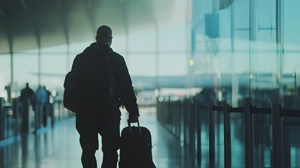 Security personnel in airport ensuring safe travel environment, vigilant officers monitoring checkpoints and maintaining order, emphasizing the importance of security in public transportation