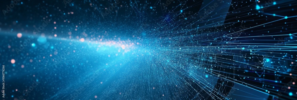 Aufkleber digital data highway. abstract flowing lines with digital light trails, futuristic technology theme