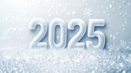 White numbers 2025 on a white background