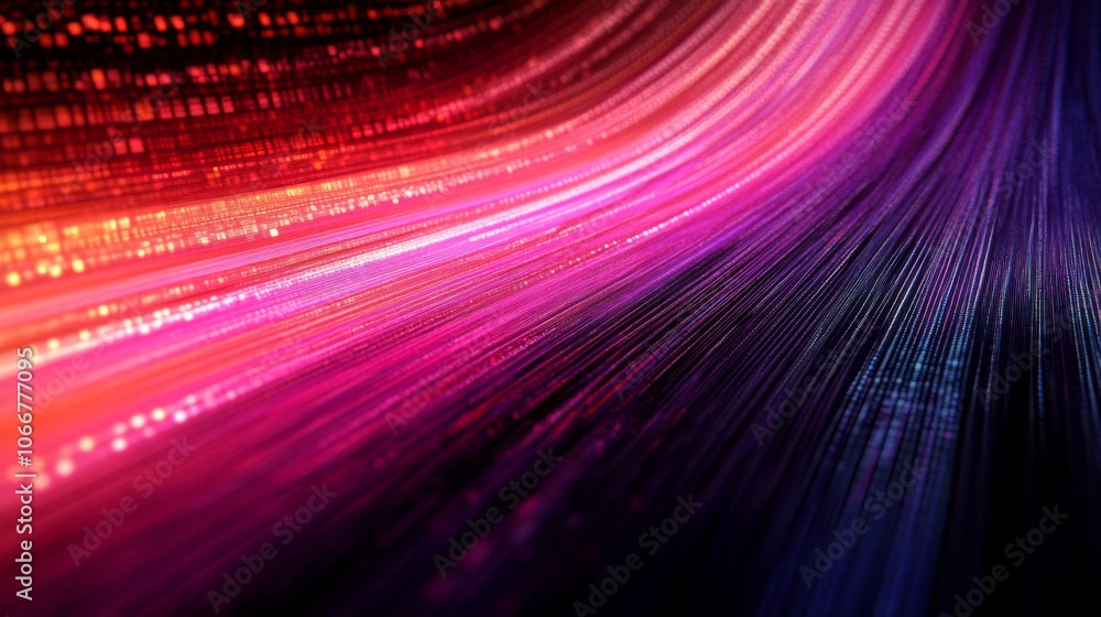 Poster Vibrant Abstract Light Patterns in Motion