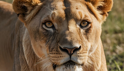 Fototapeta premium a close up of a lion 