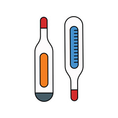 thermometer color line icon with white background vector stock illustration