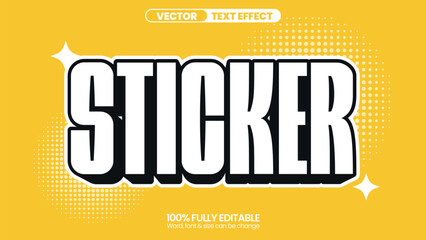Sticker Retro Vector Text Effect