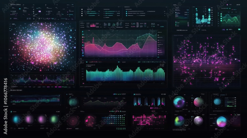 Aufkleber colorful data visualization with charts and graphs