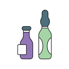 ampoule color line icon with white background vector stock illustration