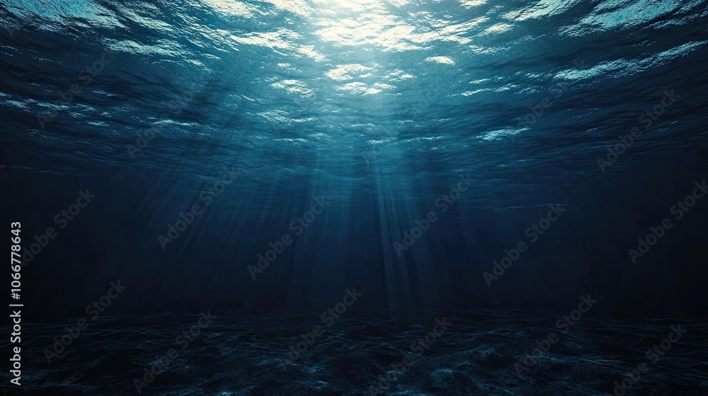 Poster dark blue sea surface with textured ripples creates a serene atmosphere, inviting exploration of the