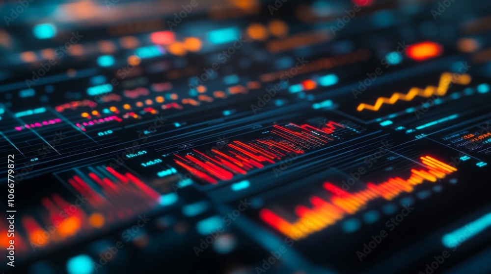 Aufkleber Data Visualization and Analytics Interface Background