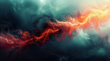 Fototapeta premium Cosmic Dreams: A Vibrant Nebula in the Vastness of Space