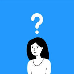 woman with question mark like big doubt