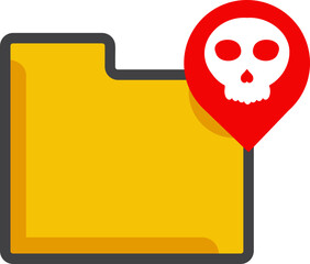 file folder with skull icon