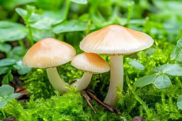 Mushrooms thrive in lush greenery